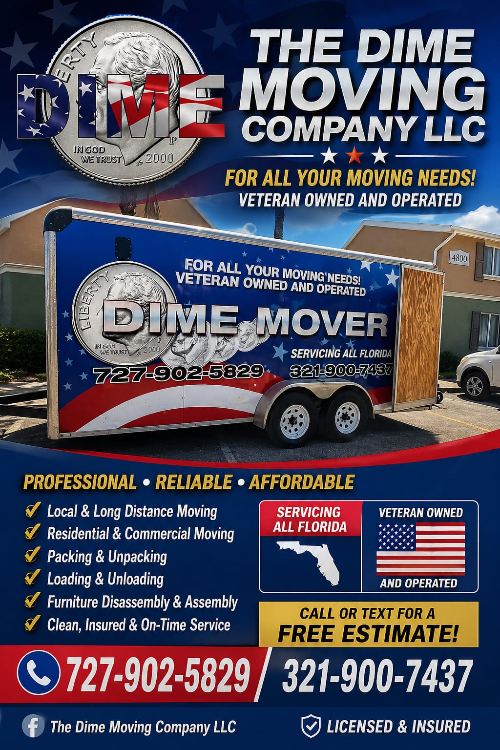 Dime Movers trailer in Florida